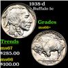 Image 1 : 1938-d Buffalo Nickel 5c Grades GEM++ Unc