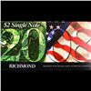 Image 2 : 2003A $2 Federal Reserve Note, Uncirculated 2008 BEP Folio Issue (Richmond, VA) Grades Gem CU