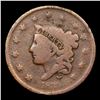Image 2 : 1835 Small 8, Stars Coronet Head Large Cent 1c Grades vg+