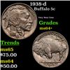 Image 1 : 1938-d Buffalo Nickel 5c Grades Choice+ Unc