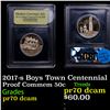 Image 1 : Proof 2017-s Boys Town Centennial Modern Commem Half Dollar 50c Graded GEM++ Proof Deep Cameo BY USC