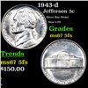 Image 1 : 1943-d Jefferson Nickel 5c Grades GEM++ 5fs