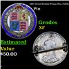 1887 Great Britain Penny Pin, COOL! Grades XF