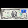 Image 2 : 1976 $2 Federal Reserve Note 1st Day of Issue, with Stamp (Philadelphia, PA) Grades Choice AU/BU Sli