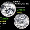 Image 1 : 1960-p Washington Quarter 25c Grades GEM Unc