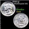Image 1 : 1943-p Washington Quarter 25c Grades Choice Unc
