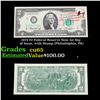 Image 1 : 1976 $2 Federal Reserve Note 1st Day of Issue, with Stamp (Philadelphia, PA) Grades Gem CU