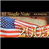 Image 2 : 2003A $2 Federal Reserve Note, Uncirculated 2009 BEP Folio Issue (Richmond, VA) Grades Gem CU