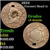 Image 1 : 1822 Coronet Head Large Cent 1c Grades vf details