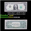 Image 1 : **Star Note** 1963B $1 'Barr Note' Federal Reserve Note Grades xf