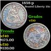 Image 1 : 1858-p Seated Liberty Quarter 25c Grades vf++