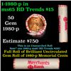 Image 1 : Shotgun Lincoln 1c roll, 1980-p 50 pcs Merchants Bank Wrapper.