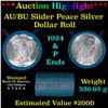 Image 1 : ***Auction Highlight*** AU/BU Slider Bank Of America Peace $1 Roll 1924 & P Ends Virtually UNC (fc)