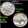 Image 1 : 1937-s Buffalo Nickel 5c Grades Select Unc