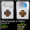 Image 1 : NGC 1905 Canada 1c KM-8 Graded ms62 bn By NGC