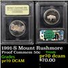 Image 1 : Proof 1991-S Mount Rushmore Modern Commem Half Dollar 50c Graded GEM++ Proof Deep Cameo By USCG
