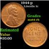 Image 1 : 1944-p Lincoln Cent 1c Grades Choice Unc RB