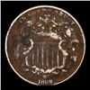 Image 2 : 1869 Shield Nickel 5c Grades f details