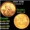 Image 1 : 1909 VDB Lincoln Cent 1c Grades Gem+ Unc RD