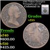 Image 1 : 1783 Token Georgivs Triumpho Colonial Cent gw-54 1c Grades vf+ By SEGS