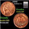 Image 1 : 1890 Indian Cent 1c Graded ms64 RD By SEGS