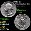 Image 1 : 1932-d Washington Quarter 25c Grades xf+