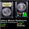 Image 1 : 1991-p Mount Rushmore Modern Commem Dollar $1 Graded ms70, Perfection BY USCG