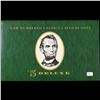 Image 2 : 1999 $5 Federal Reserve Note, Low Numbered Uncirculated 2000 BEP Folio Issue Grades Gem CU