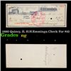 1890 Quincy, IL H.H.Emminga Check For $10 Grades NG