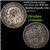 1944P Netherlands 25 Cents 25c KM-164 Grades vf details