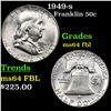 Image 1 : 1949-s Franklin Half Dollar 50c Grades Choice Unc FBL