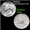 Image 1 : 1943-p Washington Quarter 25c Grades Choice Unc