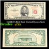 1953B $5 Red Seal Fancy Serial United States Note Grades vf+