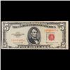 Image 2 : 1953B $5 Red Seal Fancy Serial United States Note Grades vf+
