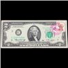 Image 2 : 1976 $2 Federal Reserve Note 1st Day of Issue, with Stamp (Philadelphia, PA) Grades Choice AU/BU Sli