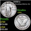 Image 1 : 1930-s Standing Liberty Quarter 25c Grades vf+