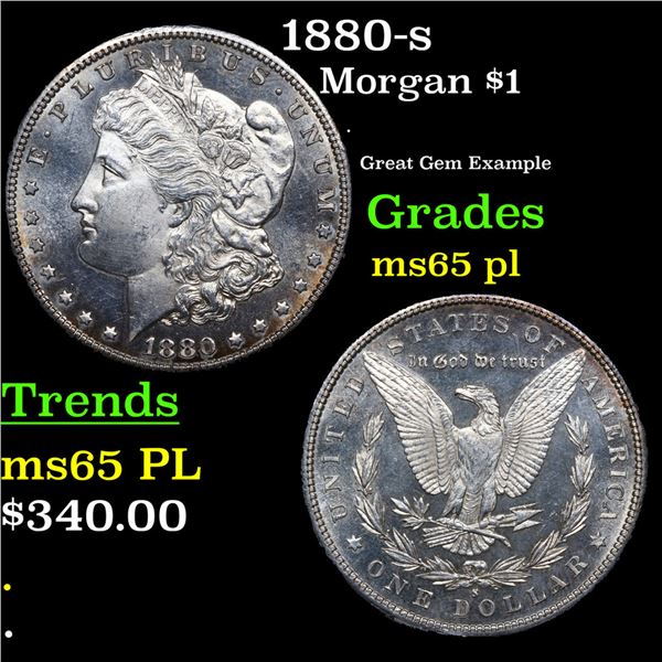 1880-s Morgan Dollar $1 Grades GEM Unc PL