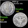 Image 1 : 1901-p Barber Half Dollars 50c Grades vg, very good
