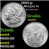 Image 1 : 1892-p Morgan Dollar $1 Grades Select Unc