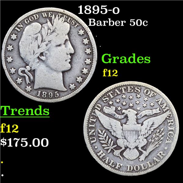 1895-o Barber Half Dollars 50c Grades f, fine