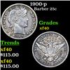 Image 1 : 1900-p Barber Quarter 25c Grades xf