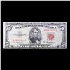 Image 2 : 1953A $5 Red Seal United States Note Grades f, fine