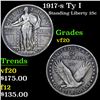 Image 1 : 1917-s Ty I Standing Liberty Quarter 25c Grades vf, very fine