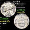 Image 1 : 1943-d Jefferson Nickel 5c Grades GEM 5fs