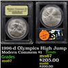 Image 1 : 1996-d Olympics High Jump Modern Commem Dollar $1 Graded ms67 By USCG