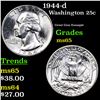 Image 1 : 1944-d Washington Quarter 25c Grades GEM Unc