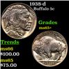 Image 1 : 1938-d Buffalo Nickel 5c Grades GEM+ Unc
