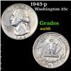 Image 1 : 1943-p Washington Quarter 25c Grades AU, Almost Unc