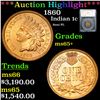 Image 1 : ***Auction Highlight*** 1860 Indian Cent 1c Graded ms65+ by SEGS (fc)