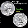 Image 1 : 1943-p Washington Quarter 25c Grades Select AU